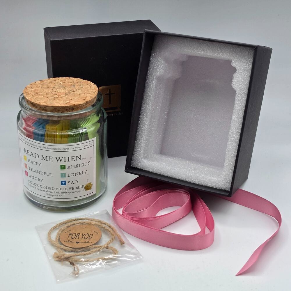 Bible Verses Jar 96 Color Paper Scripture Cards Christian Gift Read Me When NEW